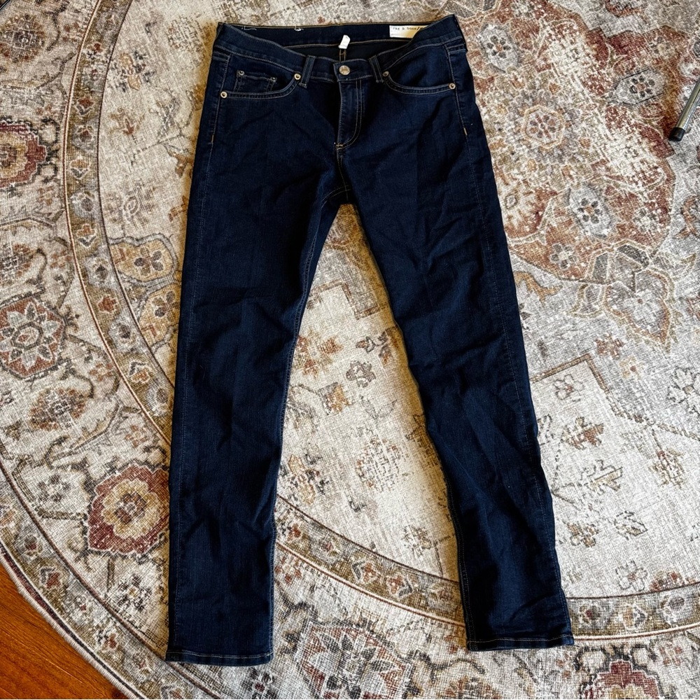 Rag and bone deep denim low rise jean